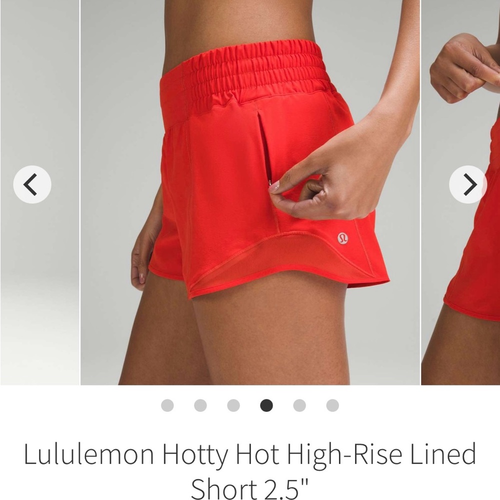 Lululemon Athletica Red Athletic Shorts High-Rise